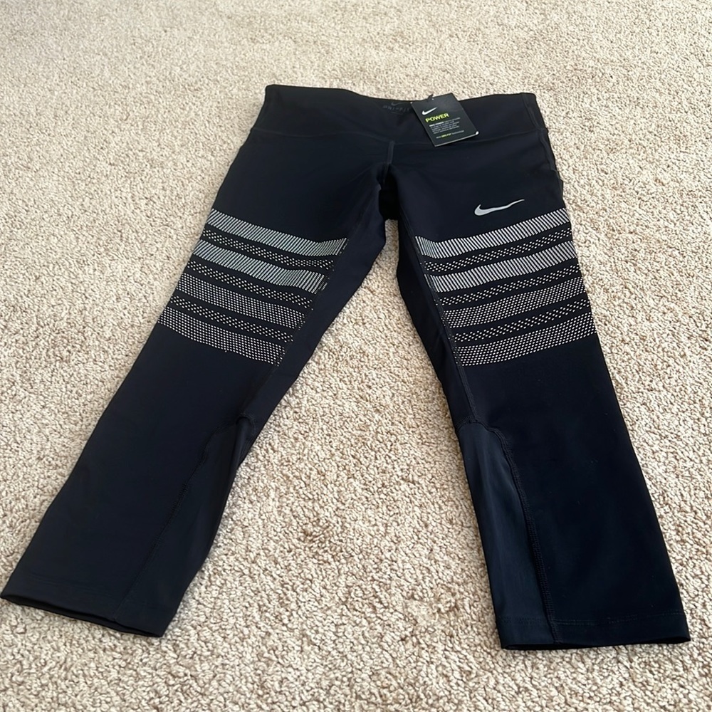 New! Nike small black running Capri tights.
